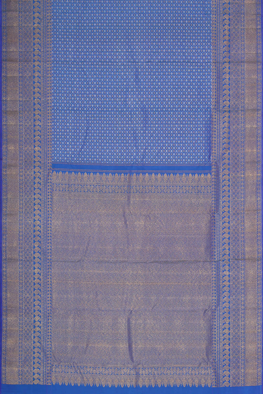 Image of Kanchipattu Blue Brocade Saree